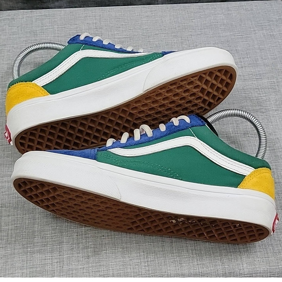 Vans old skool Yacht Club colorblocked Blue Red Yellow Green White women 5.5 - Picture 7 of 13